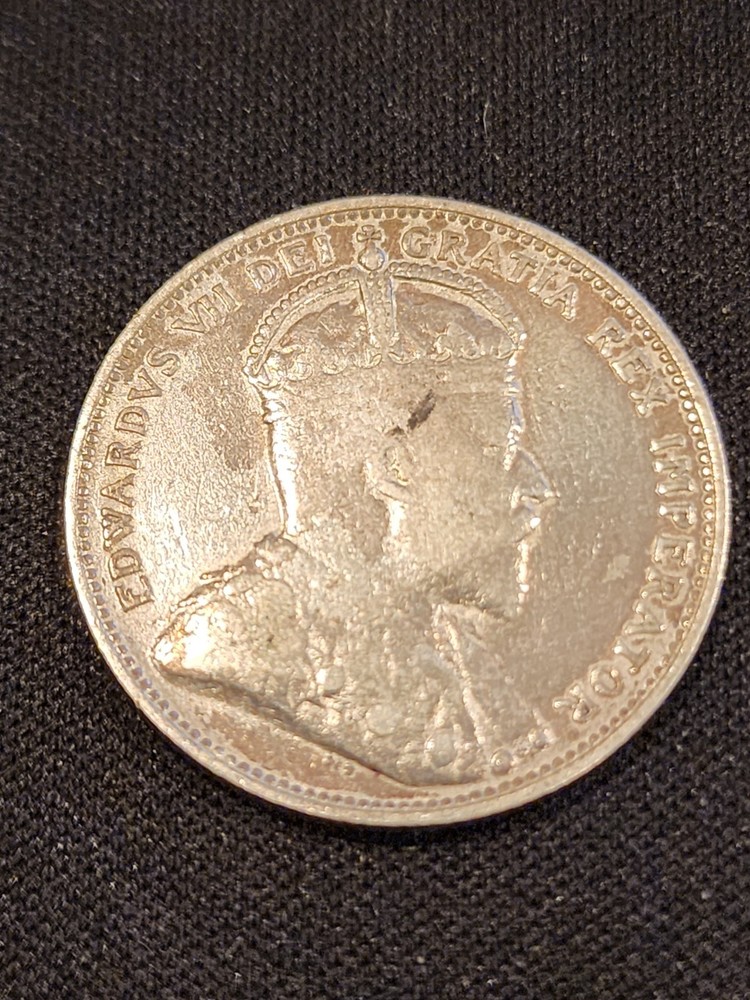 1910 Canada 25 Cents Silver Coin