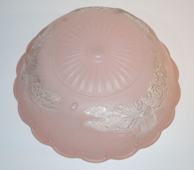 Vintage 10.25" Pink Glass Ceiling Light Shade