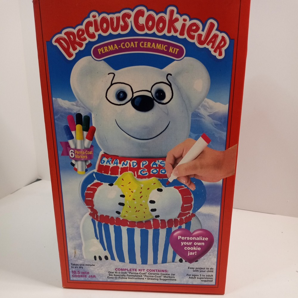 PRECIOUS 10.5 Inch PERSONALIZE COOKIE JAR PERMA-COAT CERAMIC KIT WEBSTER GROUP