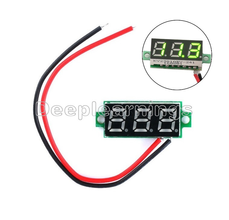 0.28" DC 0-100V / 2.5-30V 2/3-Wire Voltmeter LED Display Voltage Panel Meter