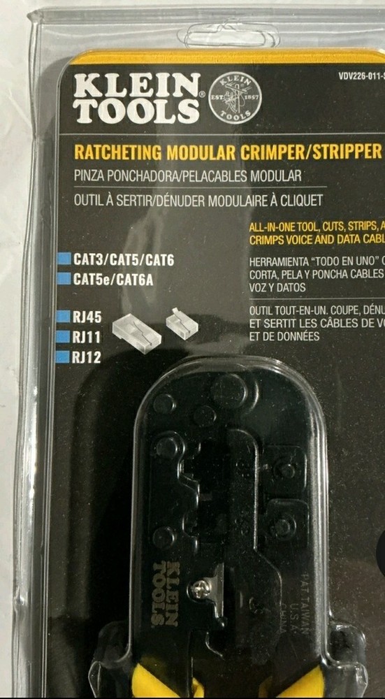Klein Tools VDV226-011-SEN Ratcheting Data Cable Crimper/Stripper/Cutter