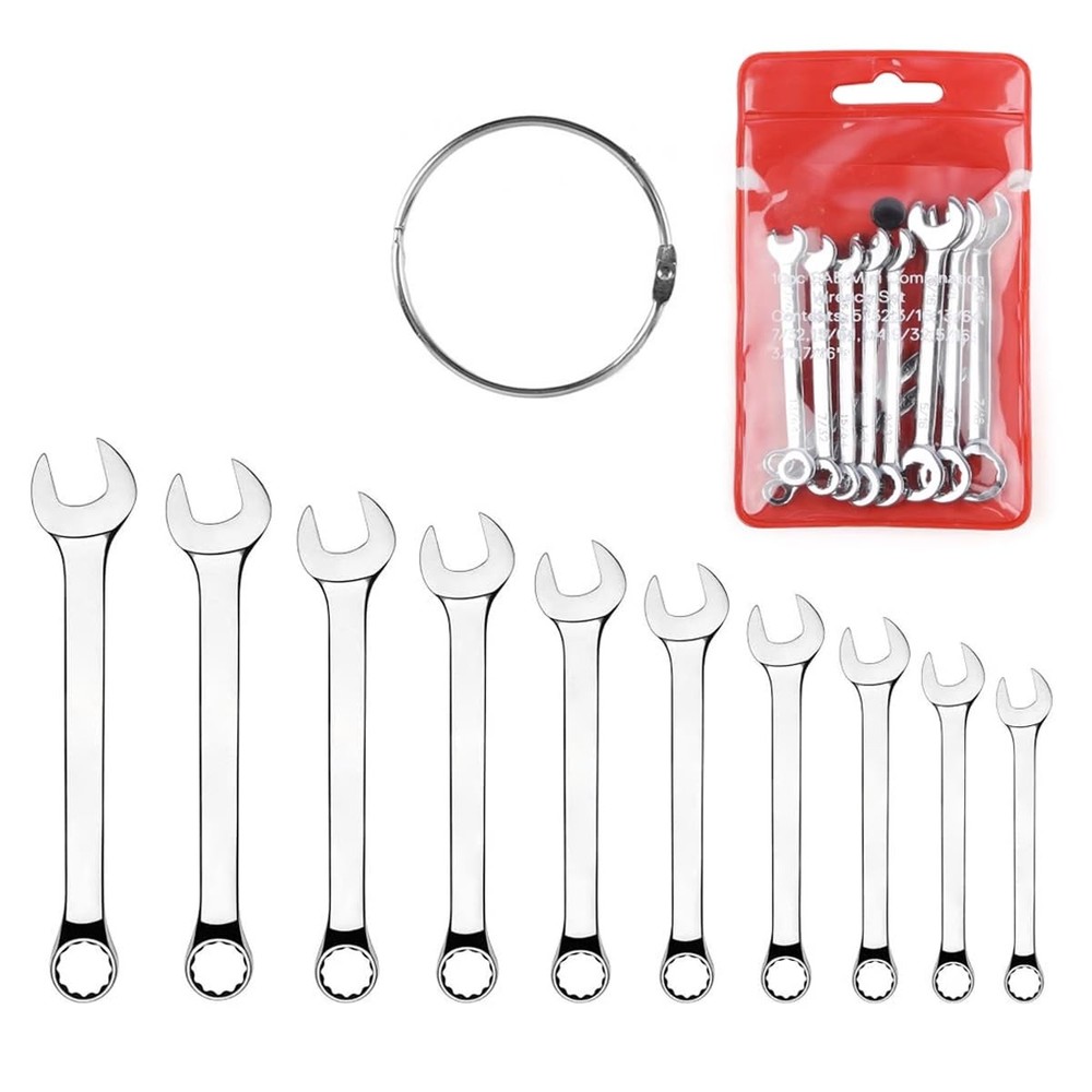 Mini Wrench Set Open End Combination Small Set, Silver