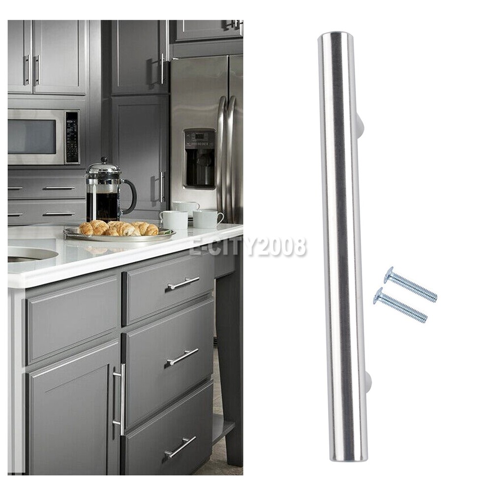 2 Kit Silver Stainless Steel T Cabinet Handle Bathroom Kitchen Handle Knob Pull