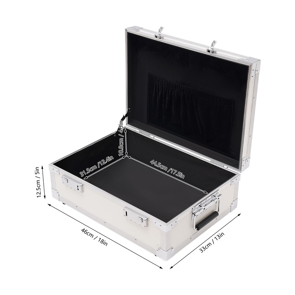 Silver Storage Lock Box Tabletop Lockable Storage Box 46*33*12.5cm Portable Box