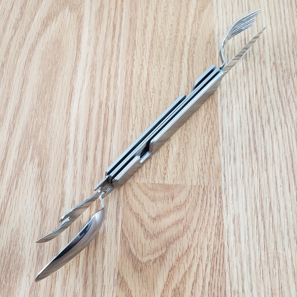 Browning Camping Knife Stainless Handle Blade Fork Spoon Bottle/Can Openers