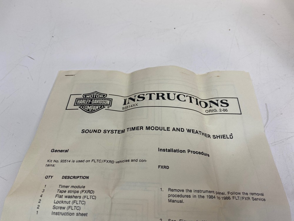 OEM Harley Part #93514 Sound System Timer Module For 1984-86 FLHTC FXRD