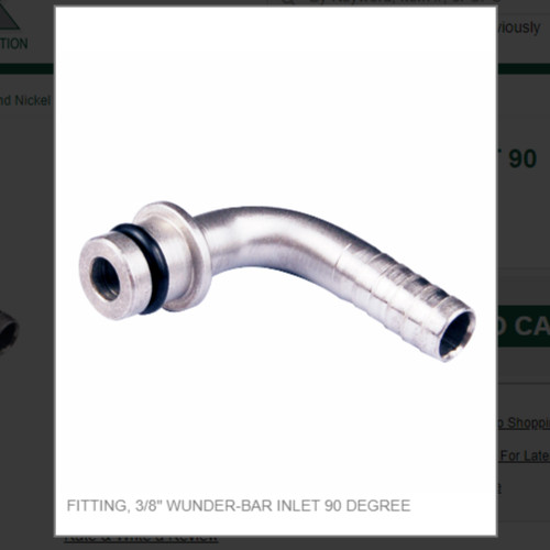 FITTING, 3/8" WUNDER-BAR INLET 90 DEGREE # 7068