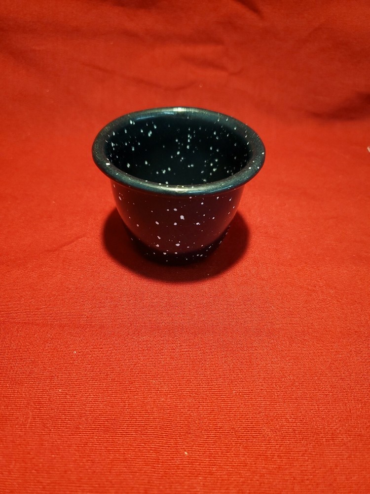 1.75" Tall Blue Speckled Enamel Cup