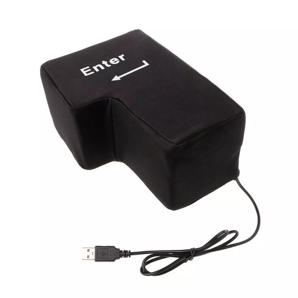 Anti-Stress Computer Huge Enter Key Big Giant USB Keyboard Vent Button Pillow