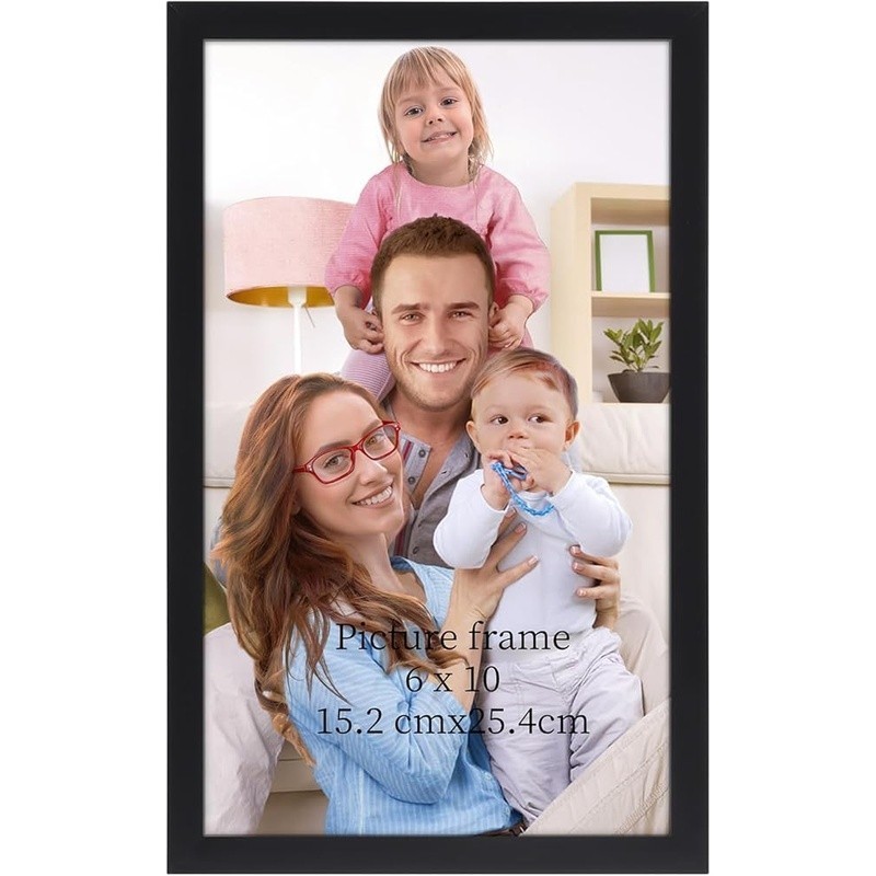 6x10 Picture Frame Black 6 x10 Thin Photo Frame for Wall Tabletop Display