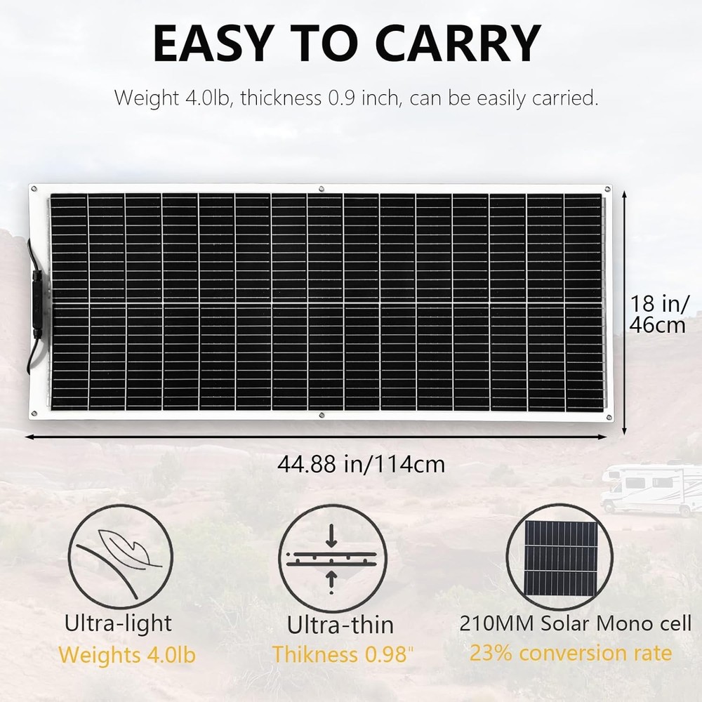 200W Flexible Solar Panel 12V 2x100W Kit