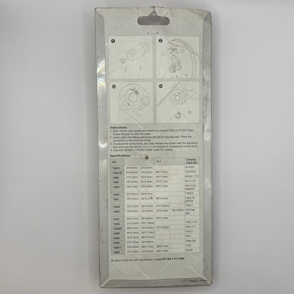 H TOOLS CABLES TOGO 9" HEX SERIES CRIMPING TOOL HT-106C
