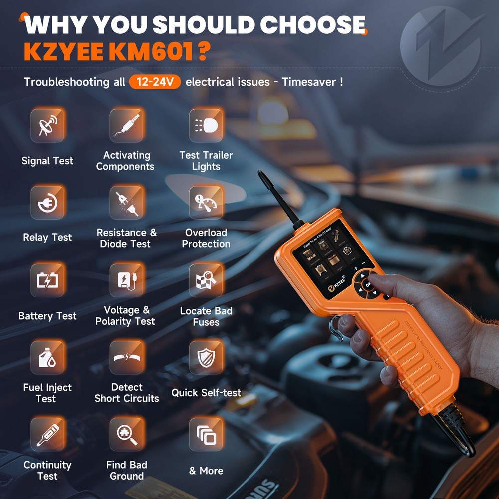 KZYEE KM601 PowerScan Car Circuit Tester Electrical Probe System Power AVOmeter