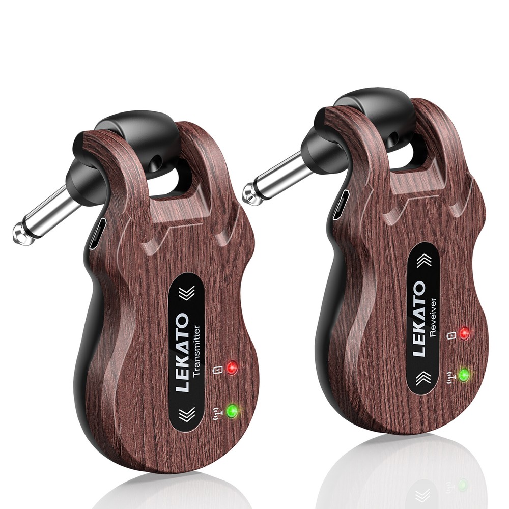 LEKATO Wireless Guitar Transmitter Receiver System 5.8GHz No-interference 100ft
