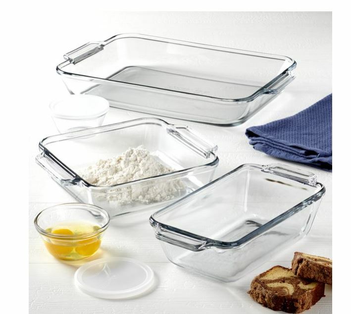 Anchor Hocking Clear Glass Bakeware Set, 7 Piece Set