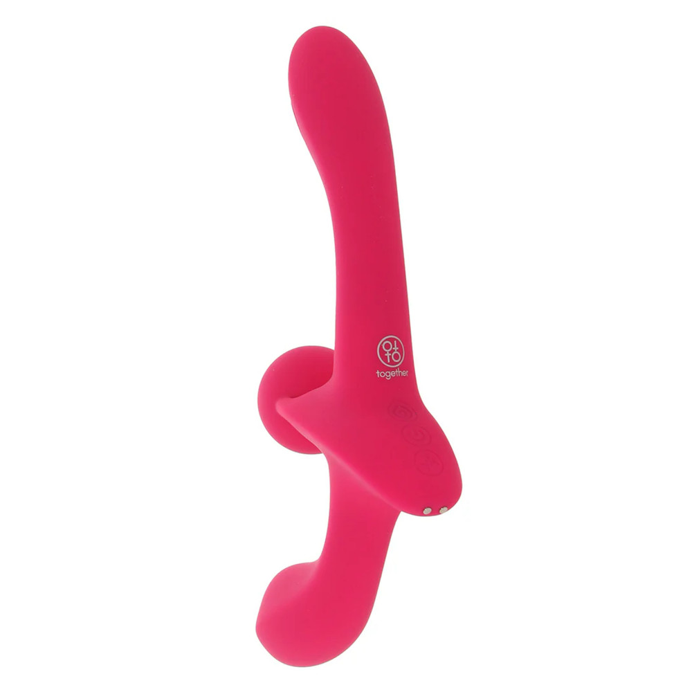 Silicone Double Tapping Stimulator Dual-Ended Vibrating Strapless Strap-On