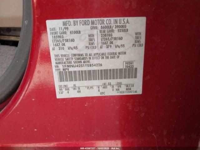 00-05 EXCURSION Taillight Wiring Harness
