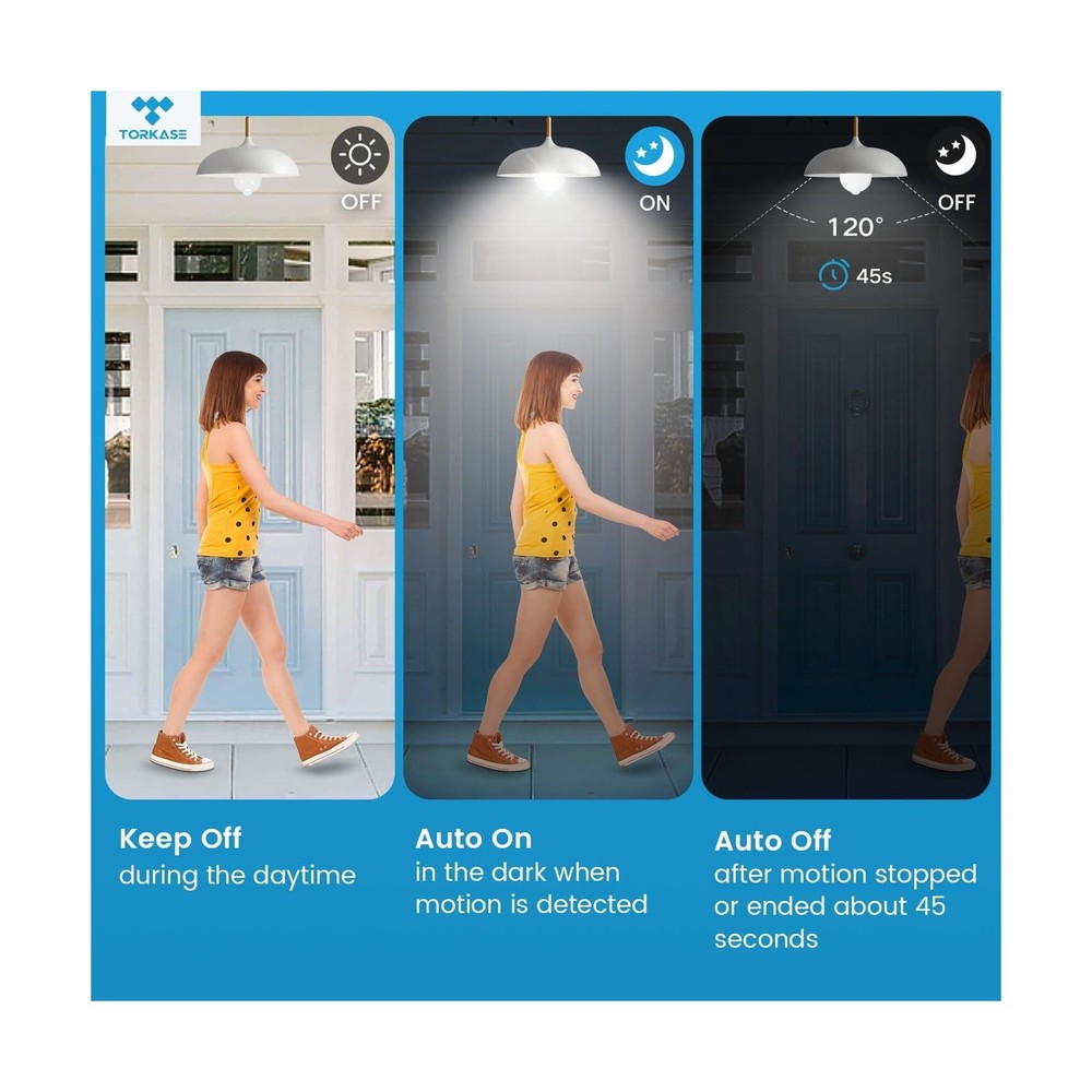Motion Sensor Light Bulbs, 13W (100Watt Equivalent), Motion Activated Dusk to...