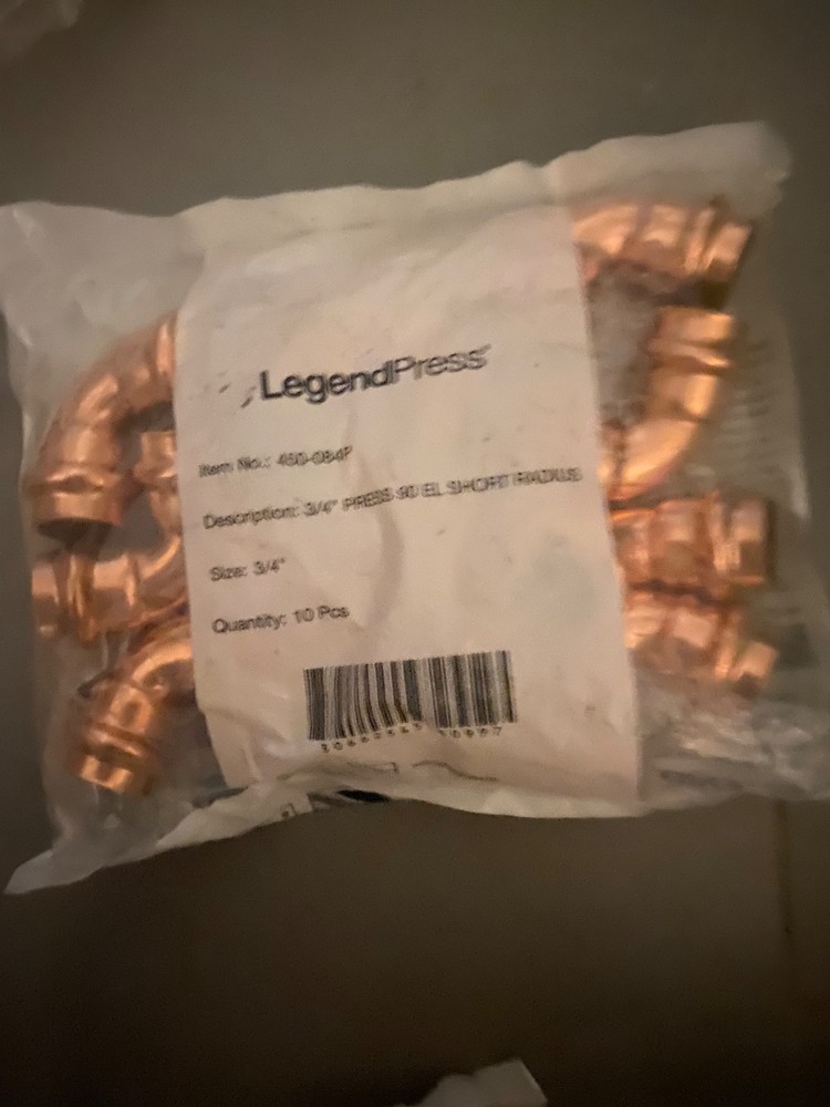 Elbows Propress 90 3/4 Valve Radius short