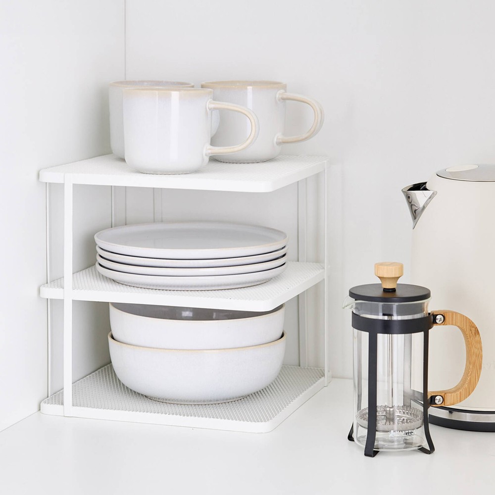 2x EzyStorage 3 Tier Corner Shelf