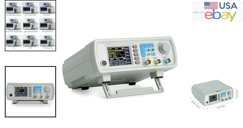 Dual-Channel Function Generator 60MHz with Frequency Measurement Capabilities