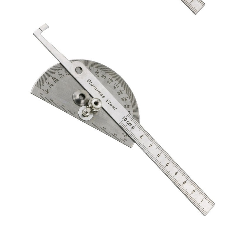 Stainless Steel Precise SAE Protractor 0-180° Woodwork Construction Angle Ruler