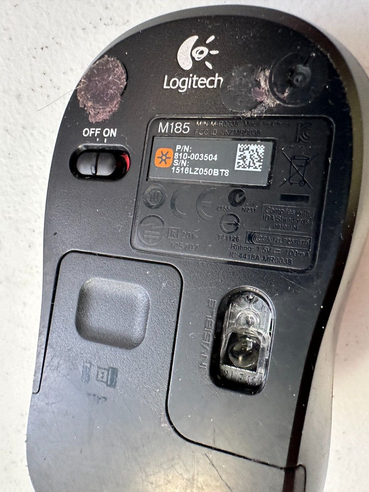 LOGITECH M185 MOUSE (RED) WITH RECEIVER