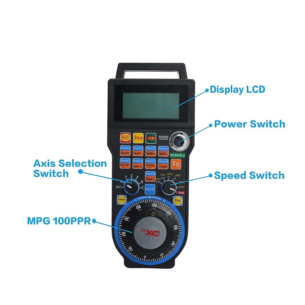 【US】4 Axis Electronic Wireless Handwheel Manual Control CNC Mach3 USB Handle MPG