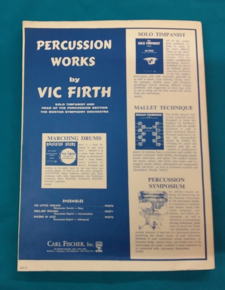 1945 Gardner Modern Method For Percussion Part 1 ~ Drums, Cymbals, Accessories