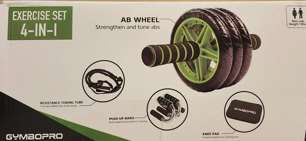 Versatile 4-in-1 Core Fitness Exercise Set with Rolling Wheels
