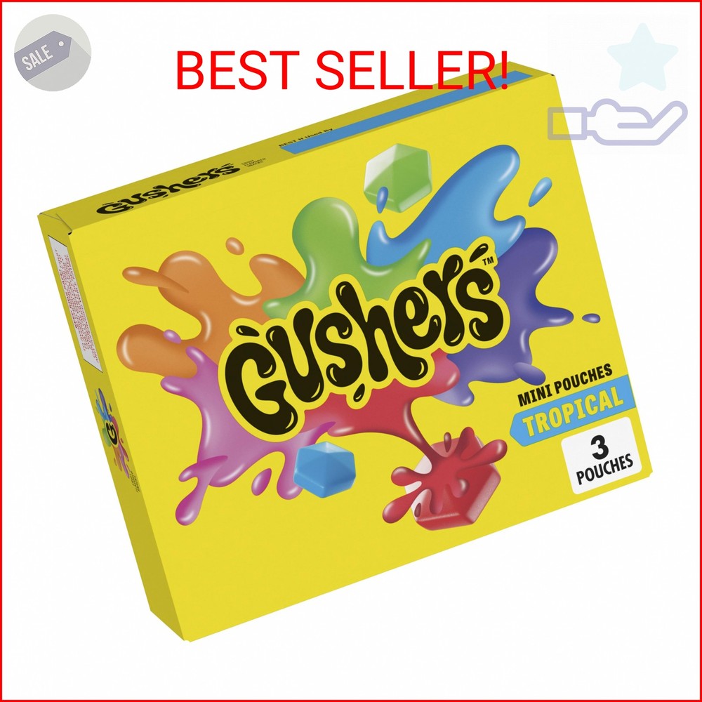 Gushers Tropical Fruit Flavored Snacks, Mini Pouches, 3 Ct, 1.32 oz