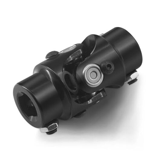 3/4" DD X 3/4" DD Steering Universal Joint Single U Joint Shaft,Total Black