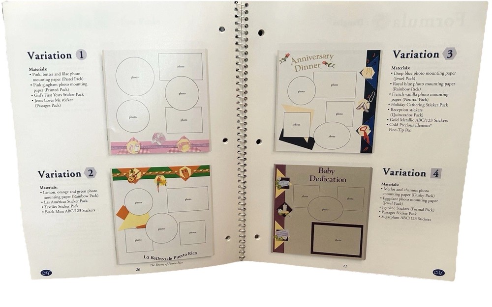 Creative Memories Page Patterns Organizer Scrapbooking 3 Ring Binder 2005