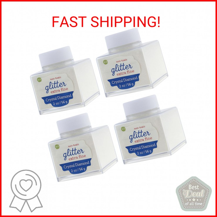 Sulyn Extra Fine Crystal Diamond Glitter Stacker Jar, 2 Ounces, Non-Toxic, Stack