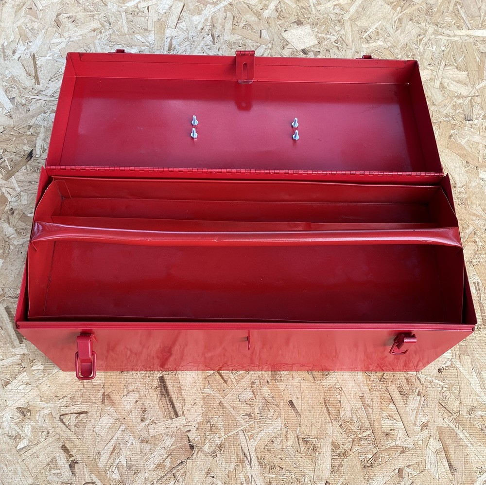 SNAP-ON TOOLS VINTAGE RED METAL CARRY TOOLBOX. Read description.