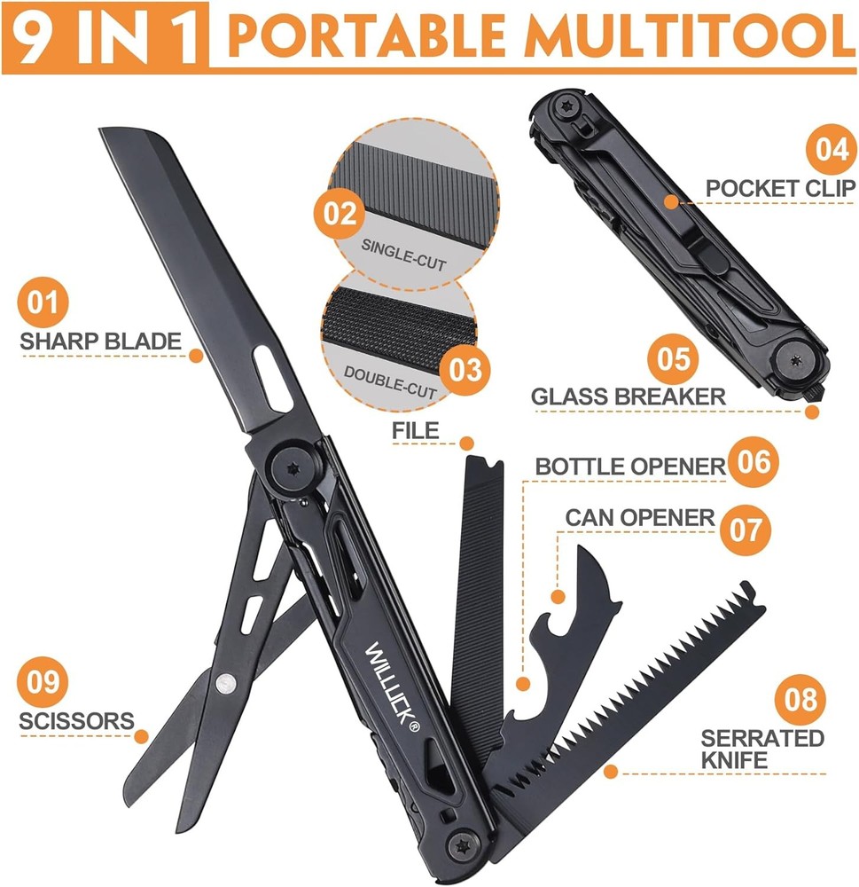 Multitool Pocket Knife EDC Camping Gift for Men
