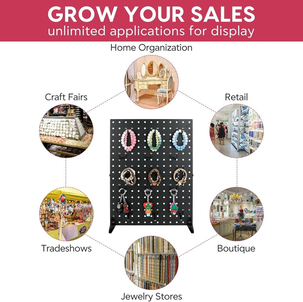 Desk Pegboard Panels with Merchandise Display Rack