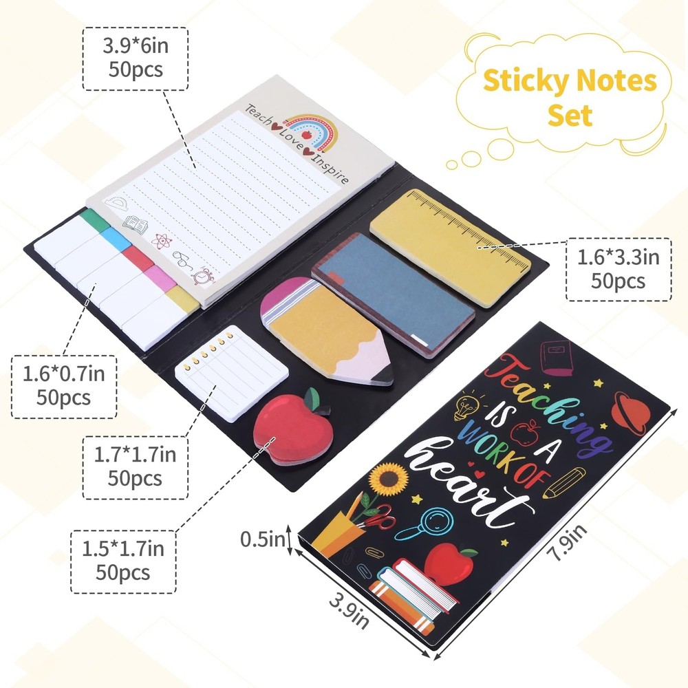 2Pack Teacher Sticky Notes Set,Teacher Notepad Blackboard,Self-Stick Note Pad...