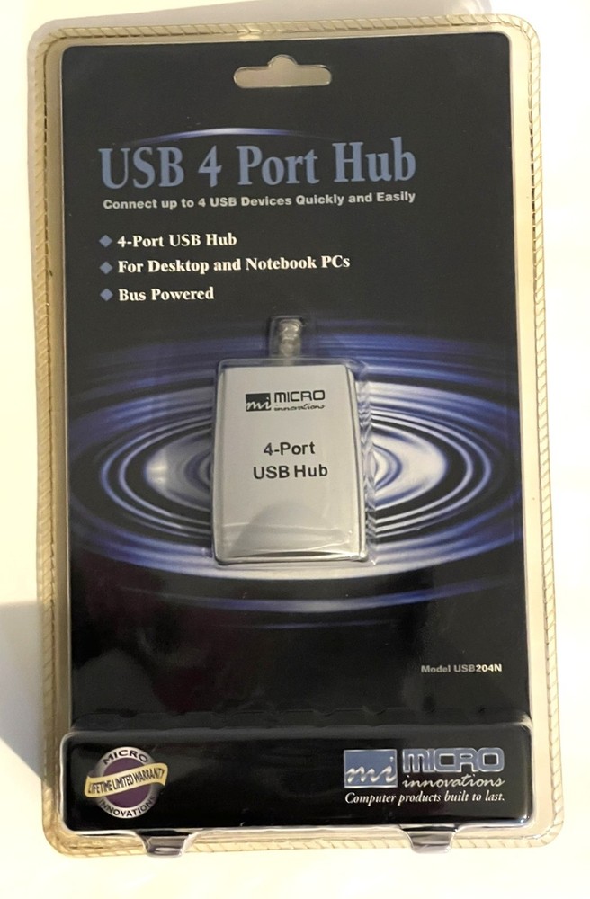 4-Ports External Hub Grey - Micro Innovations Micro Mobile (USB204N)