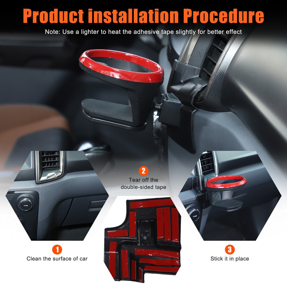 ABS Red GPS Navigation Right Side Cup Holder For Ford Ranger 2015-2021