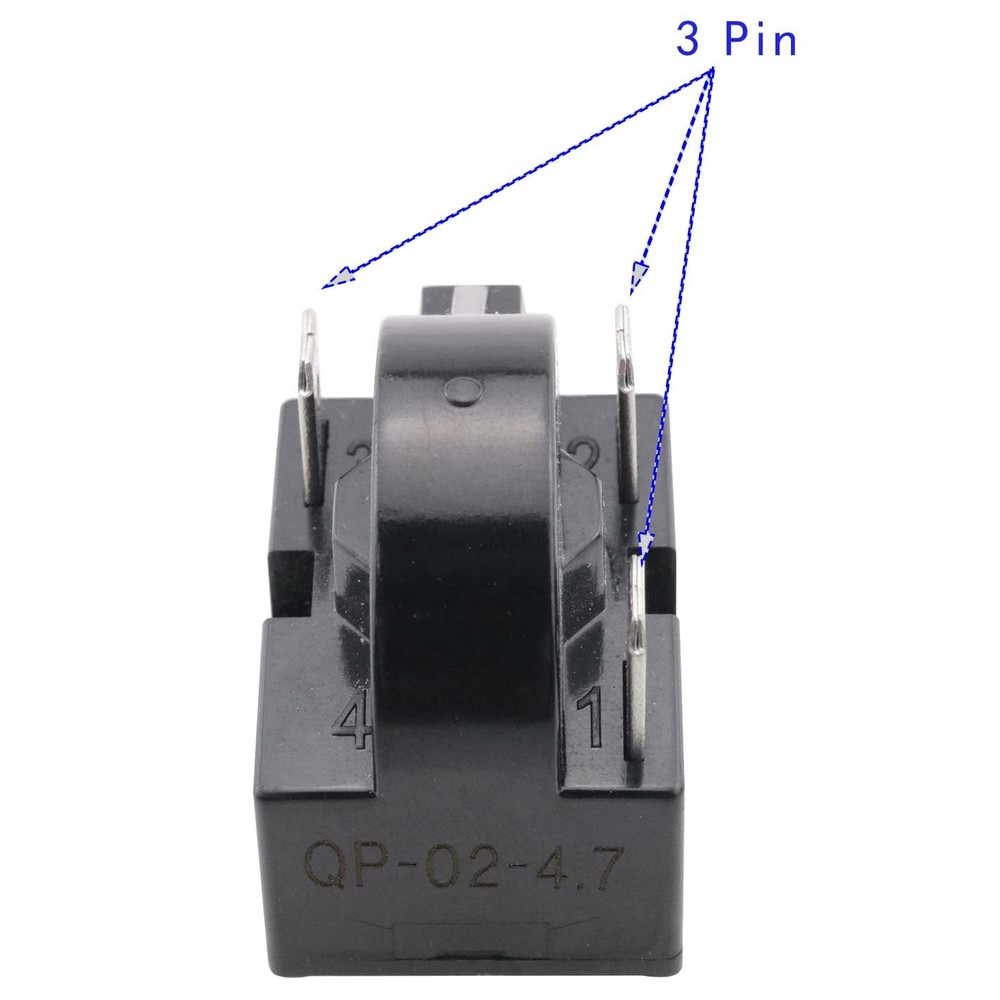 Refrigerator Compressor Relay & Overload Kit Refrigerator Starters QP2-4R7 4.7