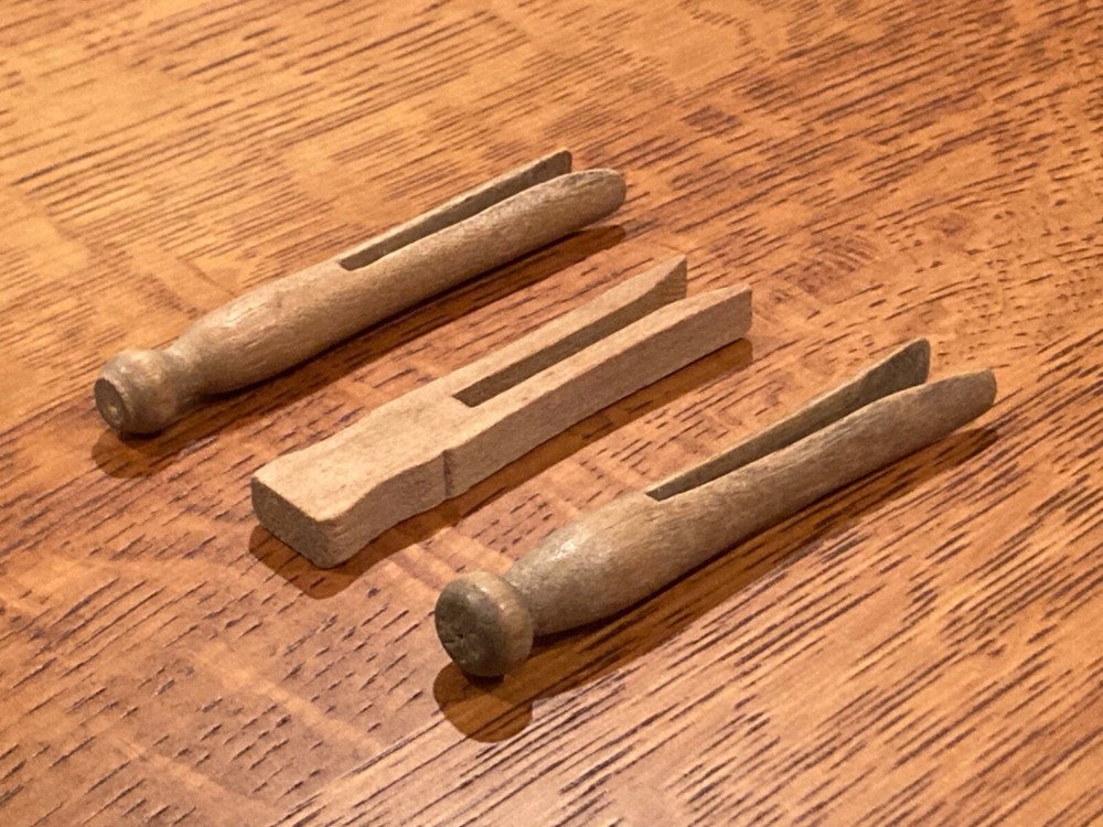 Vintage Wood Clothespins - 3 Different Designs