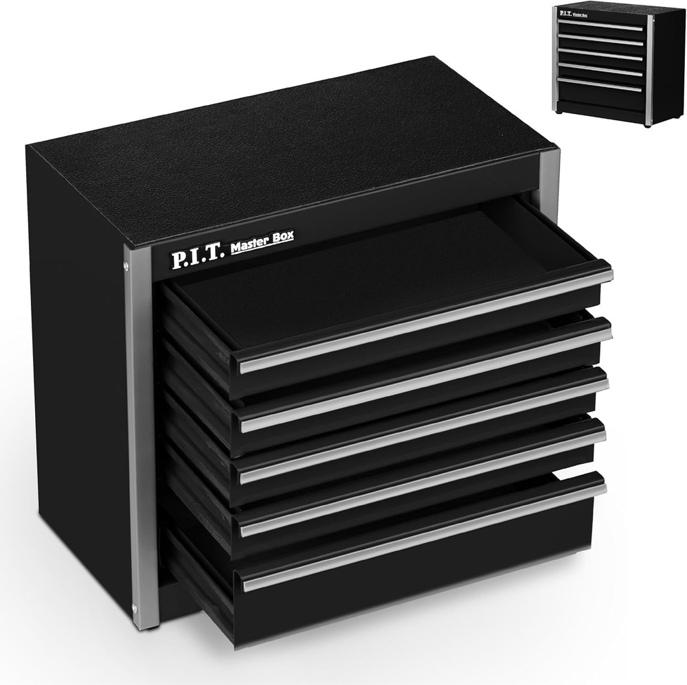 Elegant Black 5-Drawer Tool Case - Lightweight and Versatile Storage Solution