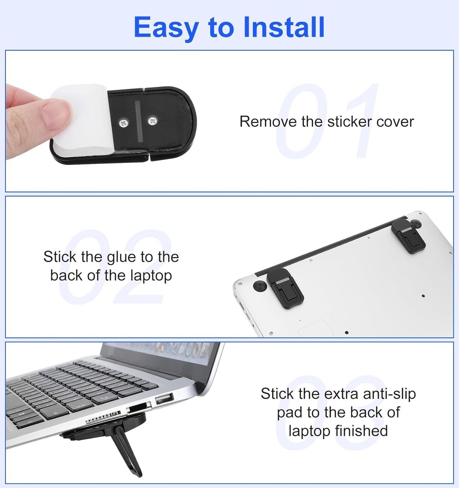 2Pcs Adjustable Portable Keyboard Riser with Dual Tilt Angles