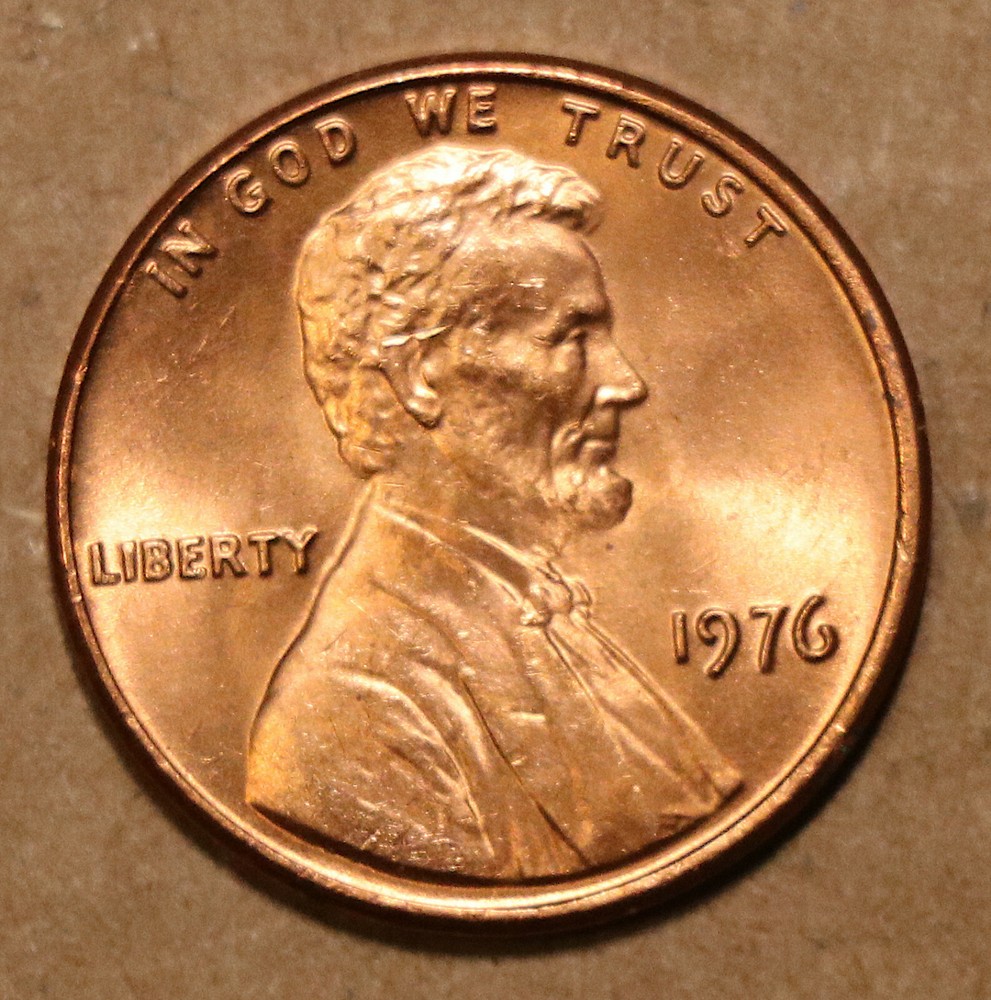 1976 Lincoln Memorial cents BU