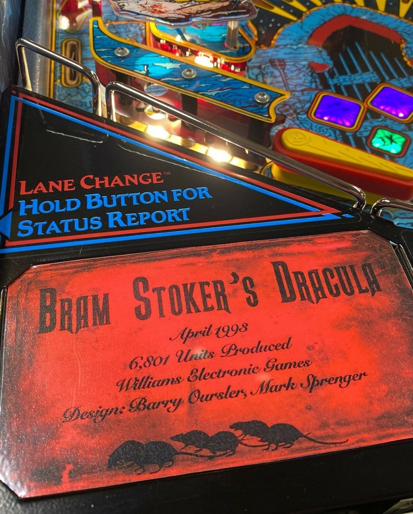 Bram Stoker's Dracula Pinball Custom Apron Cards Set Instruction Rules Info