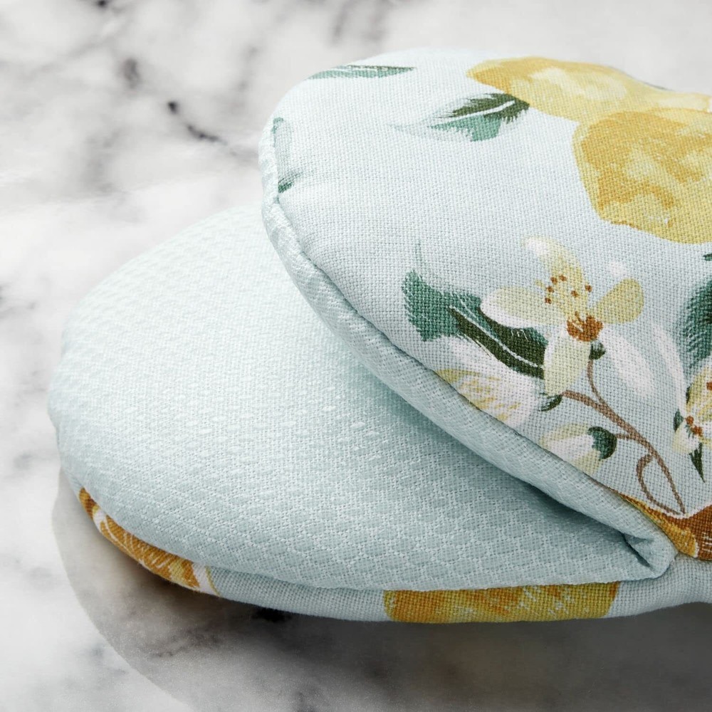 Lemon Whimsy Mini Oven Mitt 2-Pack Set Yellow 5.5"X8"