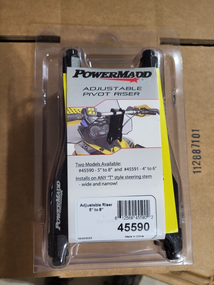 Snowmobile Adjustable Handle Bar Riser Powermadd 5-8 Inch Skidoo Arctic Cat
