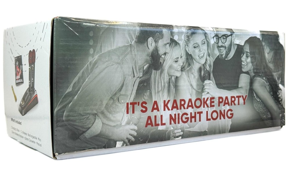MASINGO 2 Wireless Karaoke Microphones w/ Integrated BT Receiver (Open Box)