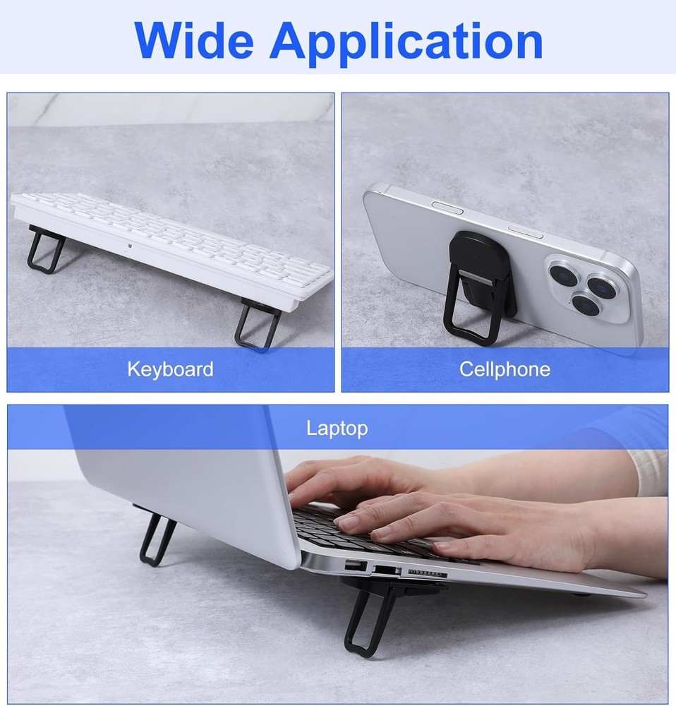 2Pcs Adjustable Portable Keyboard Riser with Dual Tilt Angles